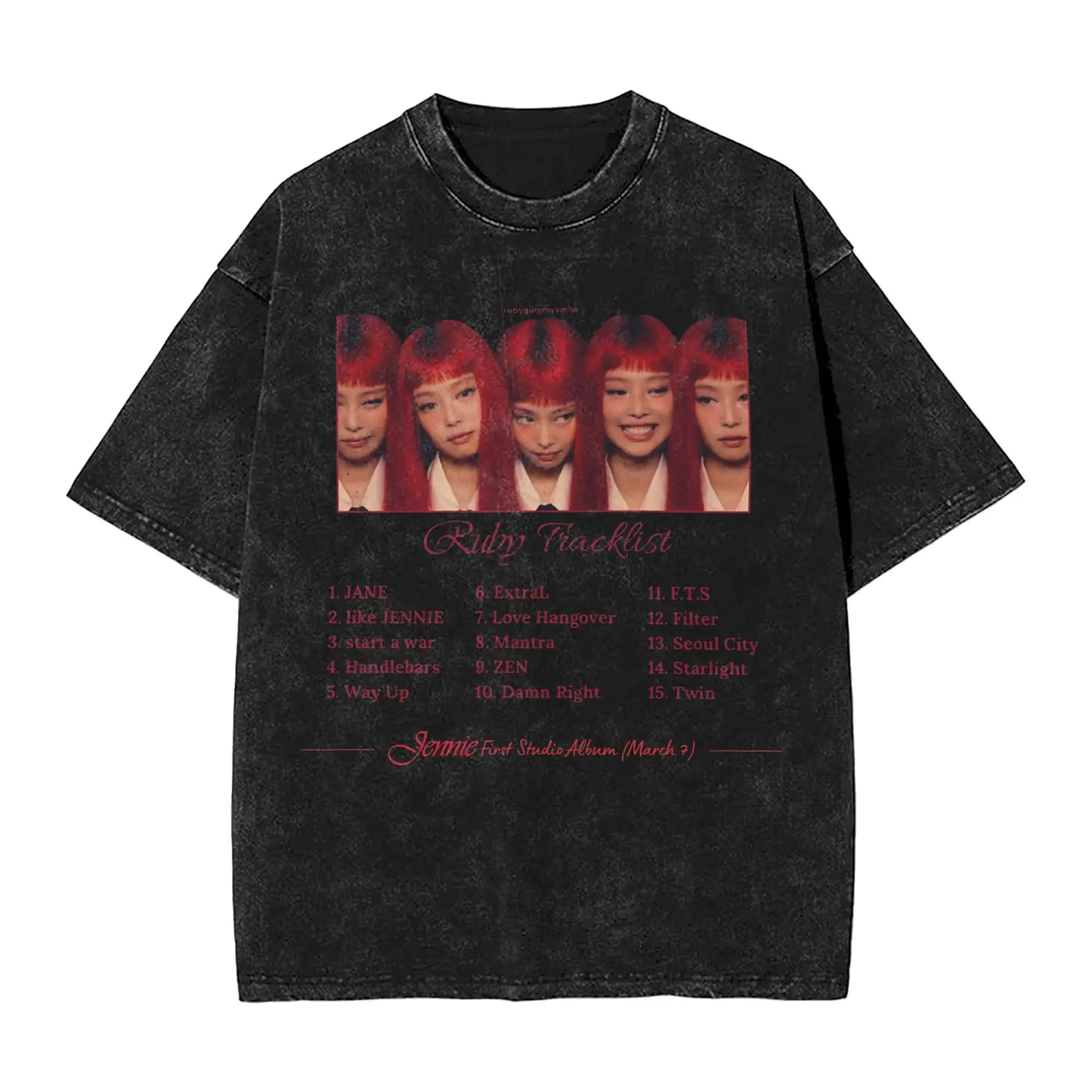 Koszulka T-shirt K-POP BLACKPINK JENNIE RUBY 100% Bawełna Korean Vibe