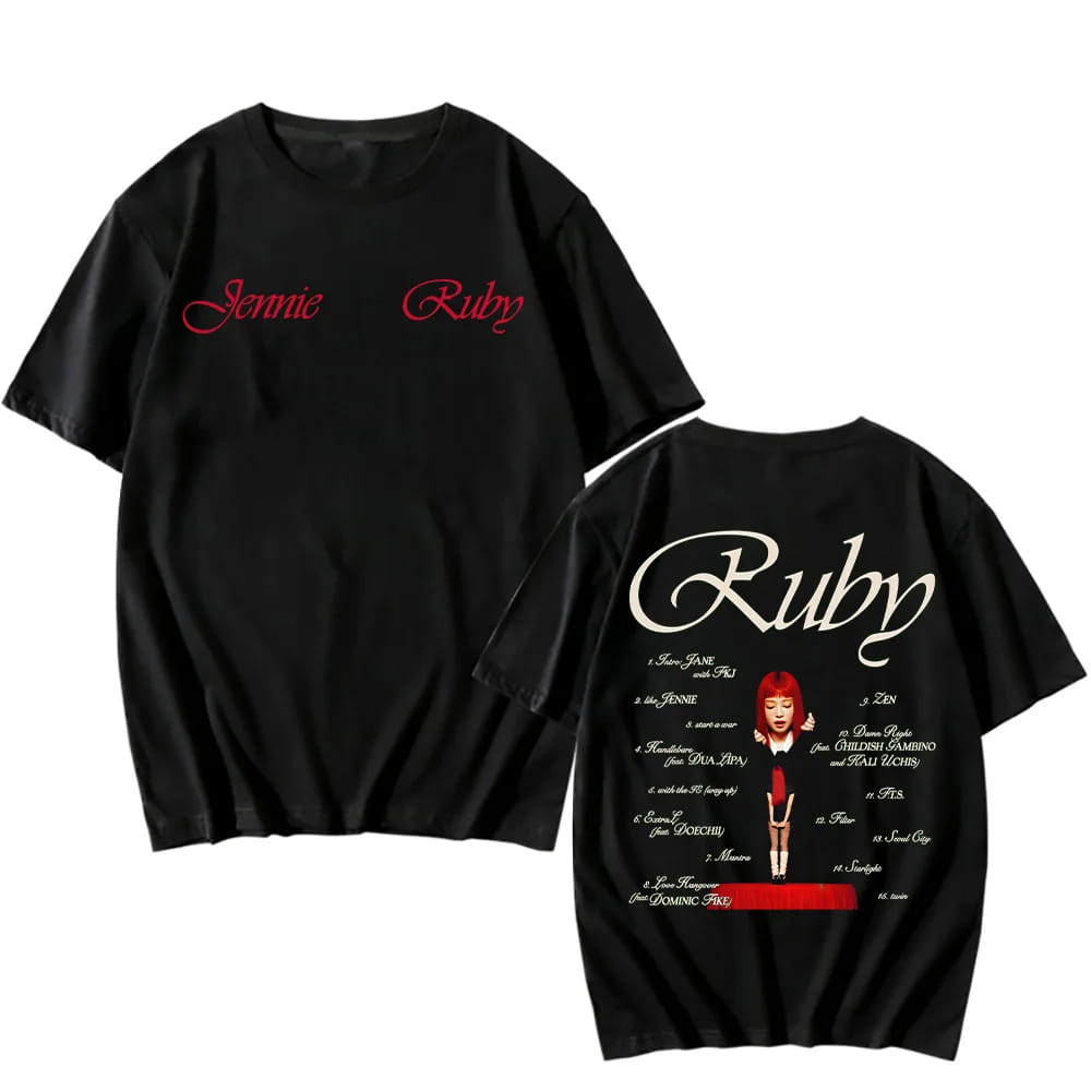 Koszulka Bawełniana 100% T-shirt K-Pop - Jennie Ruby Korean Vibe